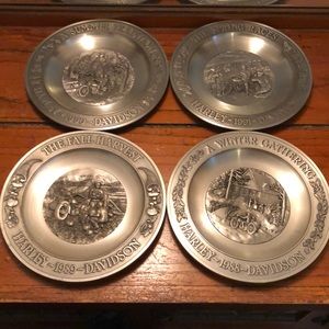 Harley Davidson Pewter Collectable 4 Season Plates
